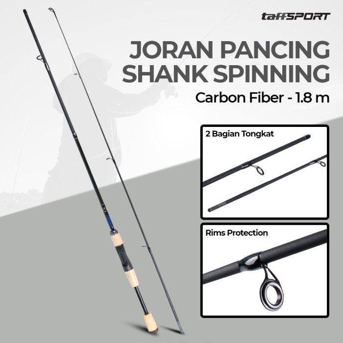 Joran Pancing Spinning Carbon 1.8M Pancingan Carbon Fiber Panjang 1.8 Meter Joran Laut