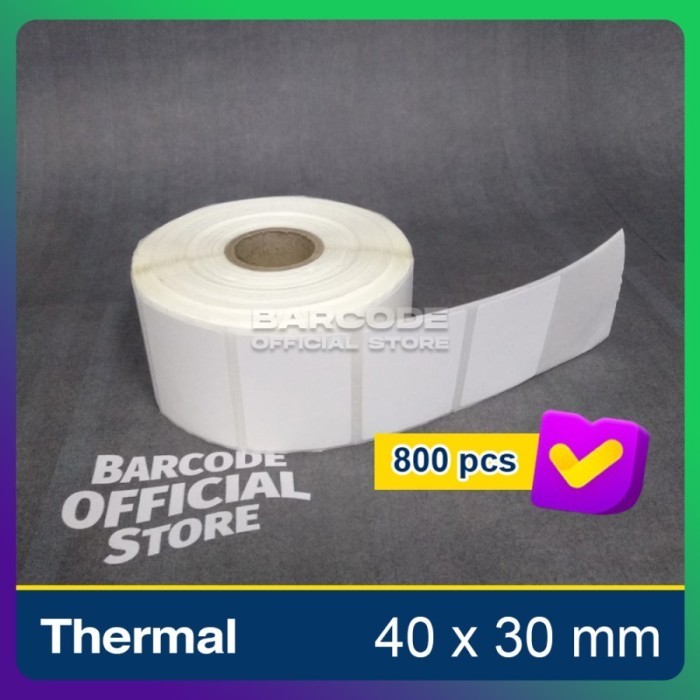 

Label Stiker Termal 40x30mm / 40 x 30 / 40x30 mm Isi 800 Pcs (1 Slop) -TMA56