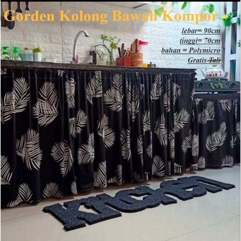 Gorden Kolong / Gorden Bawah Meja Kompor/Gorden Bawah Kompor/ Horden Kolong Penutup Meja Kompor