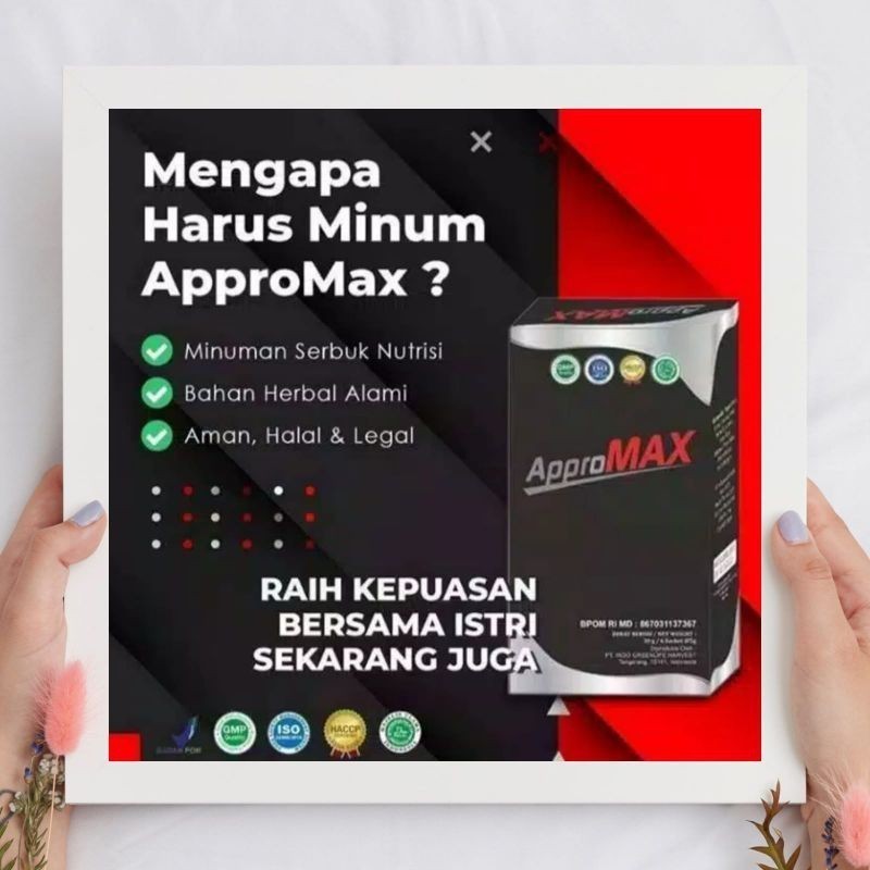 APPROMAX ASLI ORIGINAL ISI 6 SACHET MENAMBAH STAMINA PRIA OBAT HERBAL VITALITAS TAHAN LAMA KUAT(Bisa