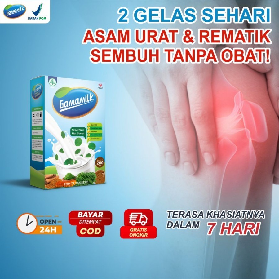 

Gamamilk Susu Kambing Etawa plus kelor dan gamat - Paket Sehat Untuk Masalah Tulang & Sendi & Lambung & Paru paru