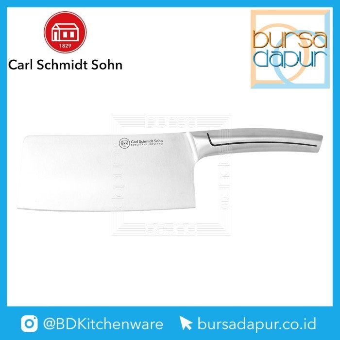 Carl Schmidt Sohn Kleve Cleaver 18 cm / Pisau Gagang Stainless Steel Lis Hitam