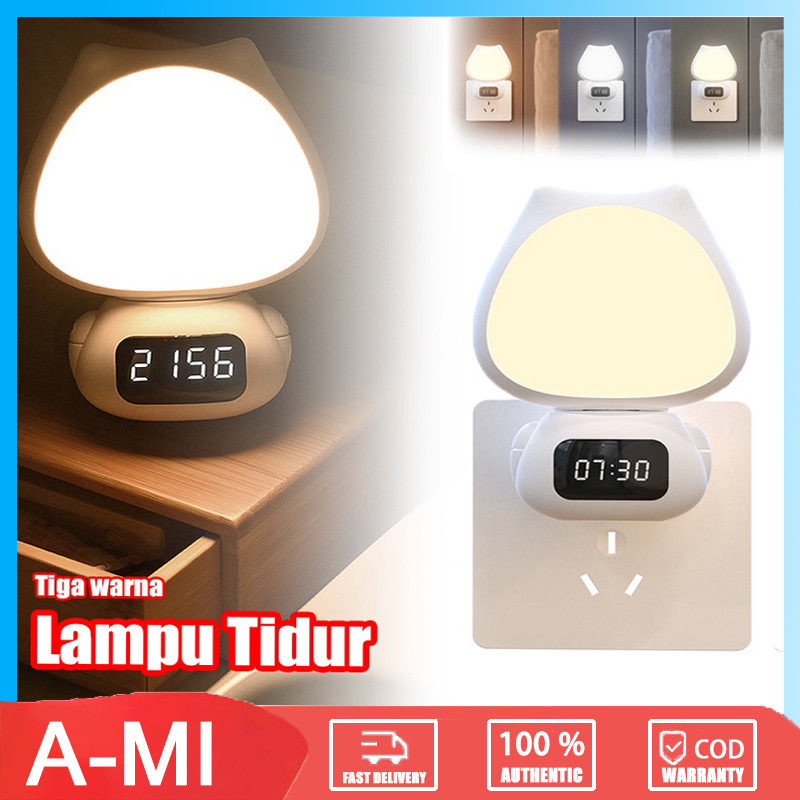 Lampu Tidur Berputar Cerdas Lampu Malam Remote Control Model Kucing Led Wireless Lampu Tidur Jam Rem