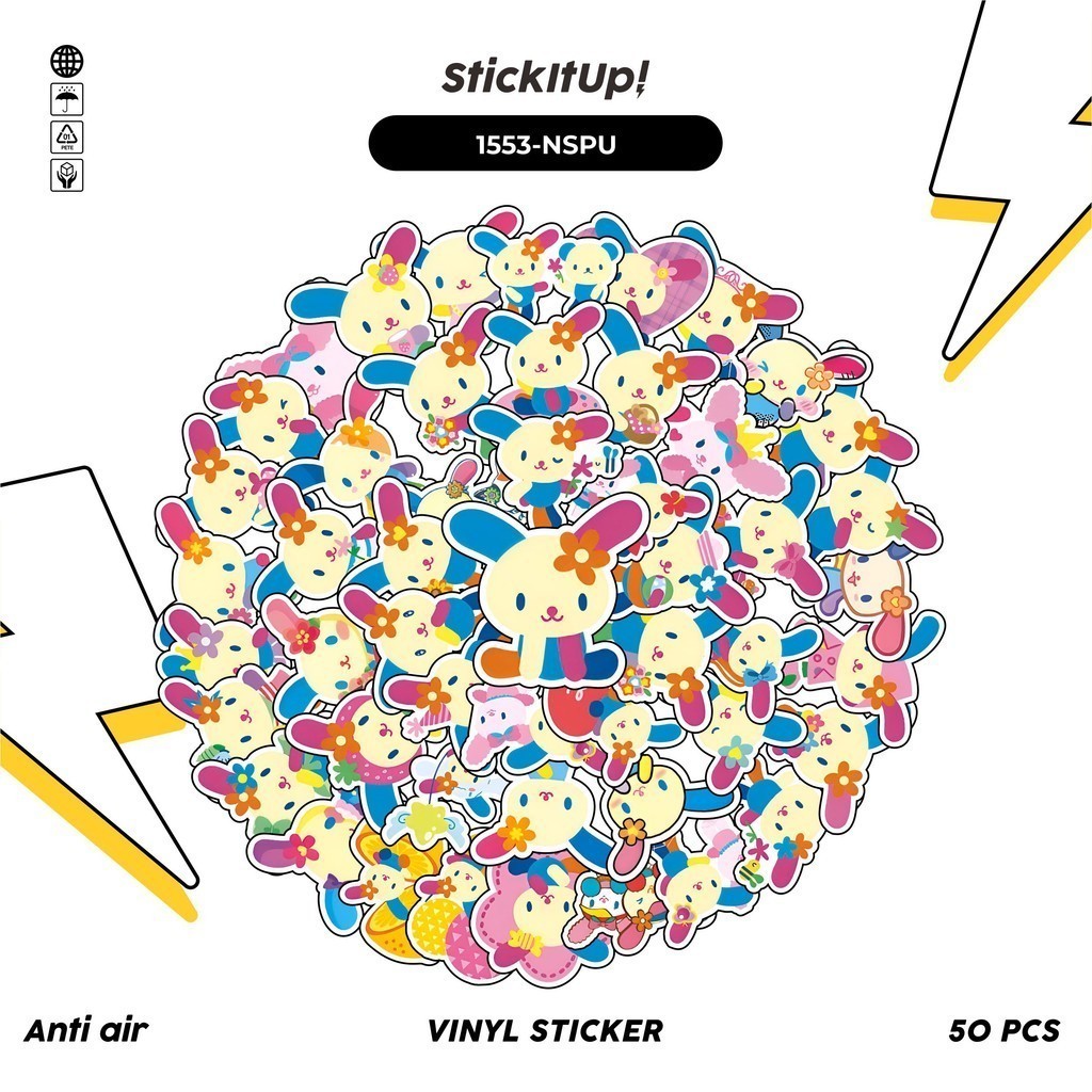 

COD✨ 100 Pcs Stiker New Sanrio Pink Usahana Lucu Anti Air Untuk Dekorasi Notebook Sepeda Skateboard Handphone DIY