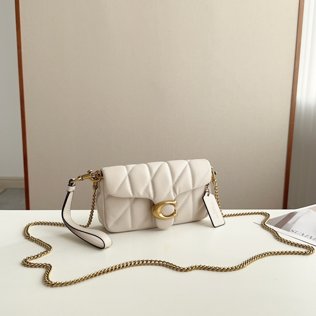 New Counter ORI COACH  Mini Quilting tabby19 tas rantai berlapis Tas jinjing Tas selempang satu bahu