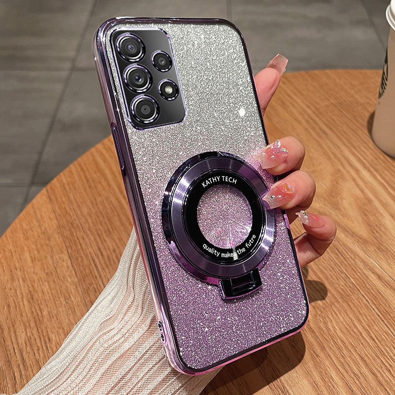 Phone casing Samsung Galaxy A72 A52s A52 A32 4G 5G cover Transparent Shiny Gradient Plating Glitter 