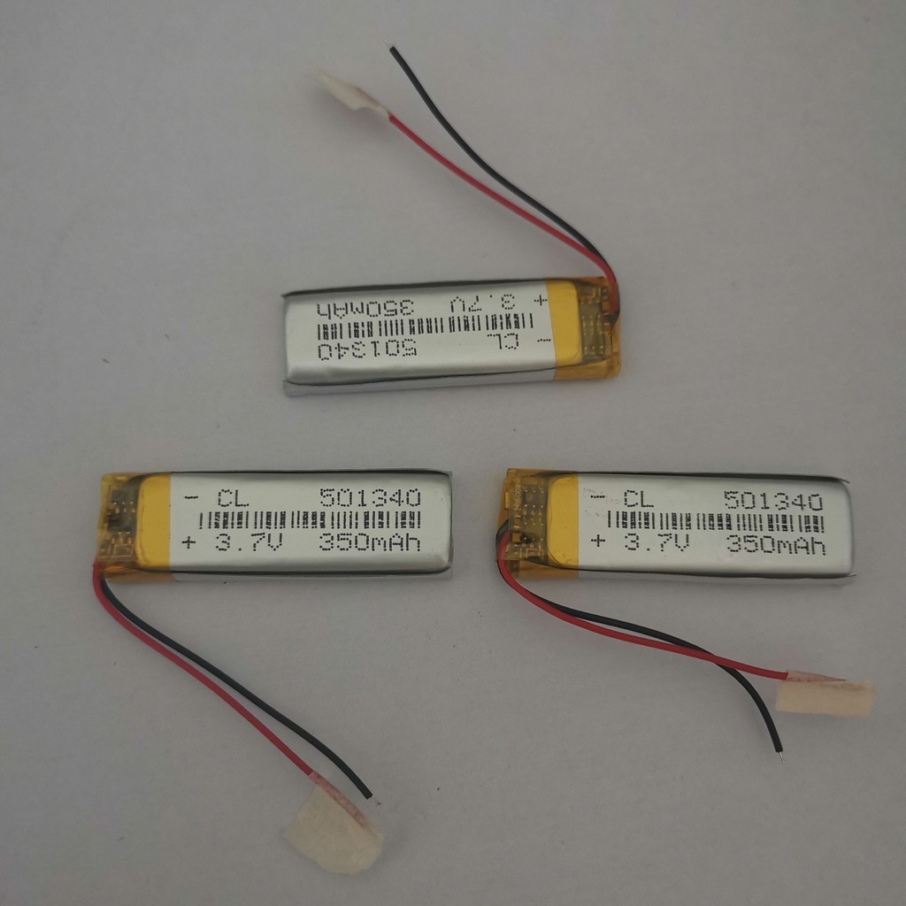 3.7V 2 wires 501340 501340P  350mah lithium battery with protection board , used for bluetooth MP4 1