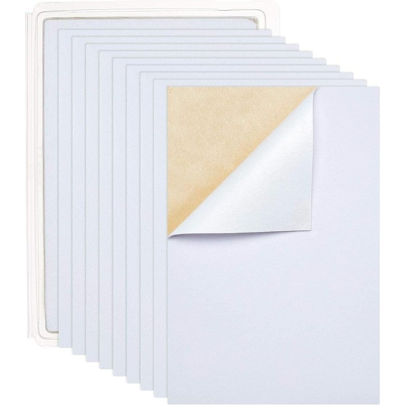 

20PCS White Velvet Fabric Sticky Back Adhesive Sheets 8.3"x11.8" Soft Self Adhesive Felt Fabric for Christmas Art Decoration