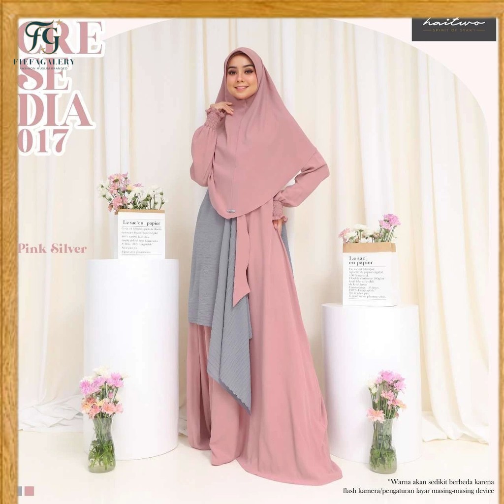 (Fg)HAITWO/Sale Gamis syar'i/Cresedia 017 GAMIS DEWASA HAITWO Kualitas Premium/Gamis Syar'i Murah Be