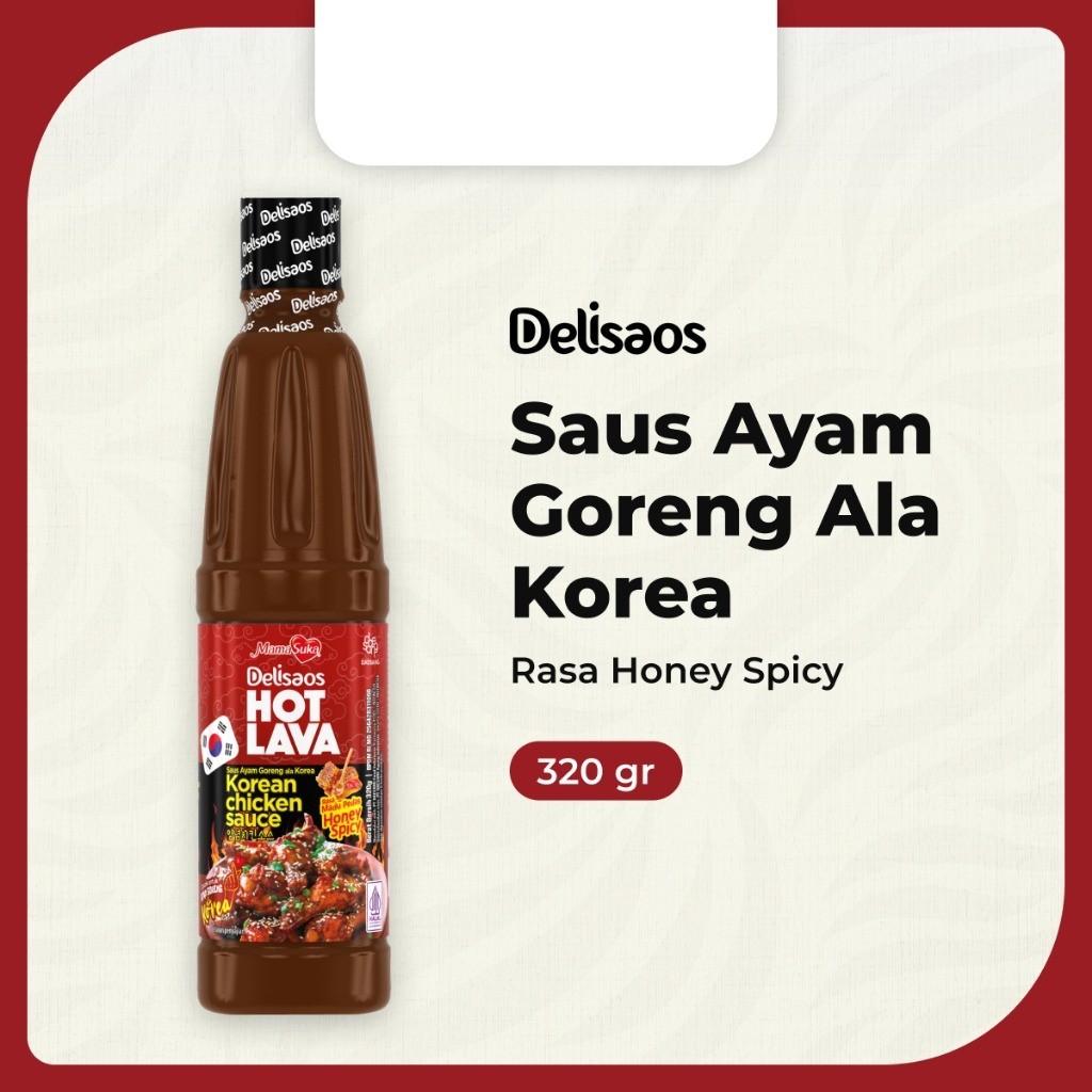 

✨ TOMOTOSTORE ✨ MAMASUKA Delisaos Hot Lava Korean Chicken Sauce / Saus Ayam Goreng Ala Korea Honey Spicy 320 gr