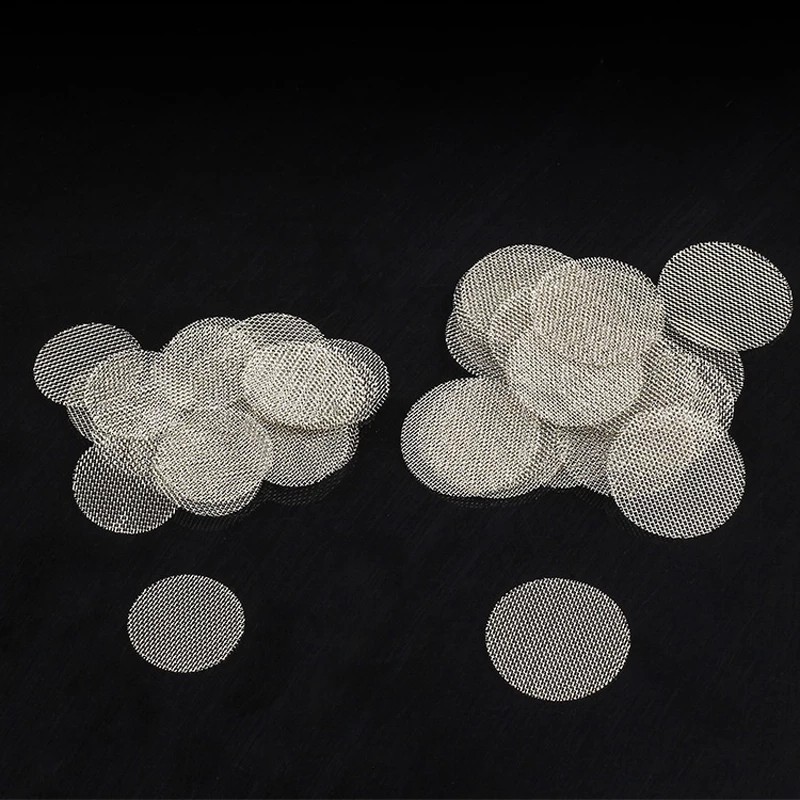 50pcs/Pack 16/20mm Stainless Steel Smoking Weed Tobacco Pipe Screen Gauze Hookah Water Pipe Net Tool