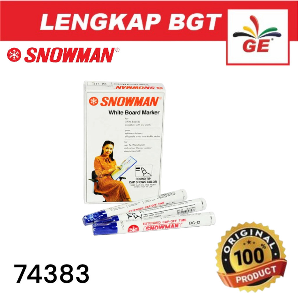 

SNOWMAN Spidol Papan BG-12 Blue, Whiteboard Marker - 74383