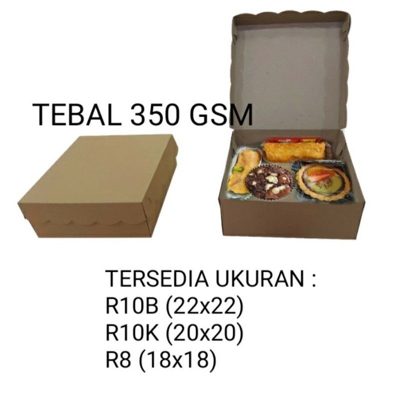 TERMURAH (18x18) KOTAK NASI COKLAT KRAFT R8 18X18 / KARDUS NASI COKLAT R8 TEBAL 310 & 350GSM [NGANJU