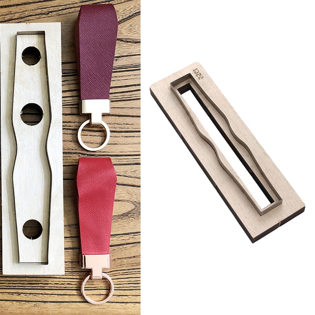 

DIY Leather Embossing Wooden Metal Cutting Dies, Durable Keychain Rings Leather Cutter Tool for Leathercraft Crafts Projects