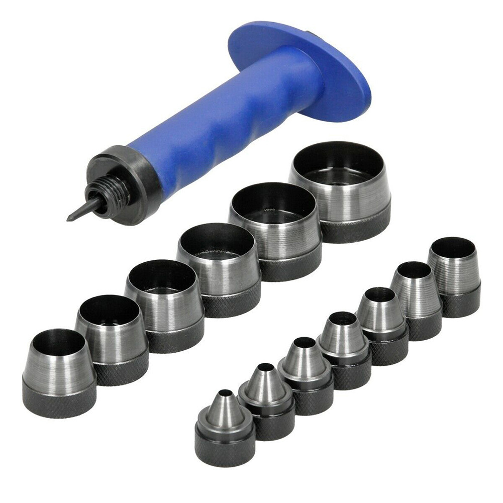 

14pcs Punch Set Gasket Cutter High Carbon Steel Hole Leather Punching Tools For Belt Craft Durable Portable Round DIY 5-35mm