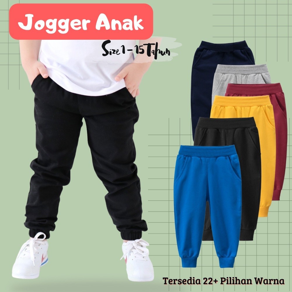 CelanaOlahragaTreningTrainingJogerPanjang Anak Tanggung Laki Laki Perempuan Cowok Cewek Polos Warna 
