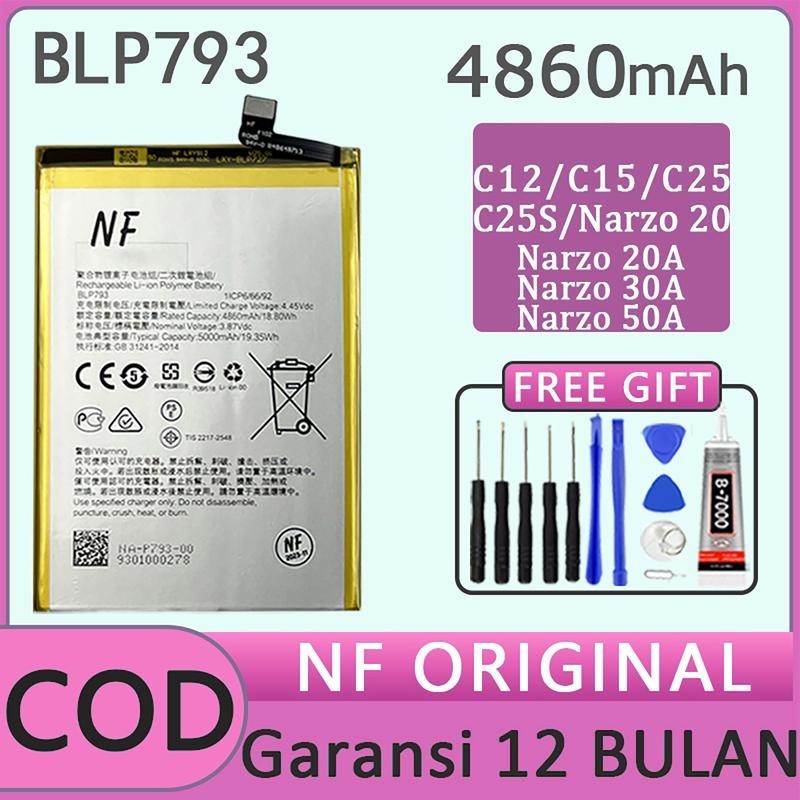 Baterai HP Battery 100% ORI NF Baterai HP Realme C12/C15/C25/C25S/Narzo 20/Narzo 20A/Narzo 30A/Narzo