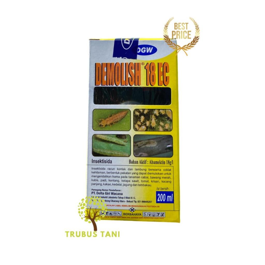 INSEKTISIDA DEMOLISH 18 EC 200ML ABAMEKTIN + BONUS KAOS - Demolish 200ml