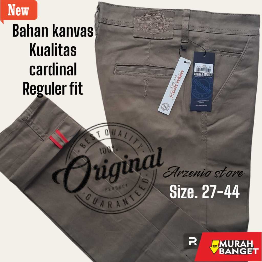 Celana panjang pria yg terviral- Celana Panjang Pria Chinos Premium Original 100% bahan kanvas cardi