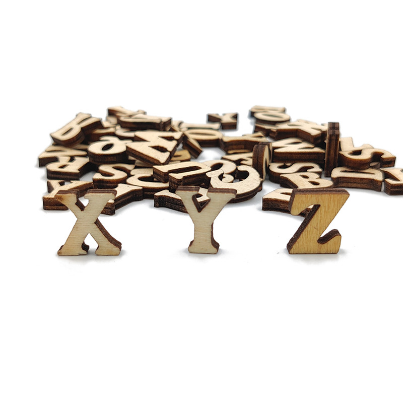 

50pcs/set Wooden Unfinished Letter Wood Slices Craft Embellishments Chip For DIY Home Decor