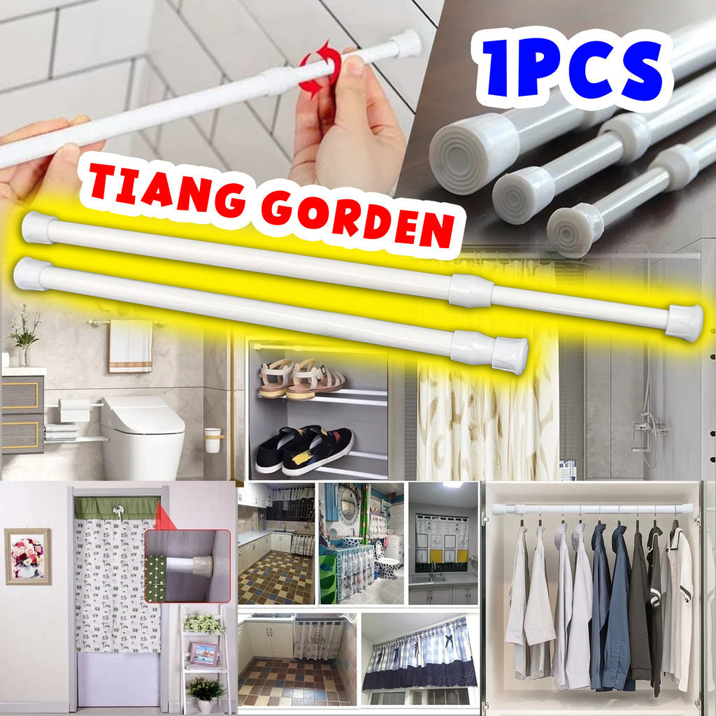 Tiang Gorden Pintu Tirai Dapur Kamar Mandi Gantungan Lemari Tanpa Paku