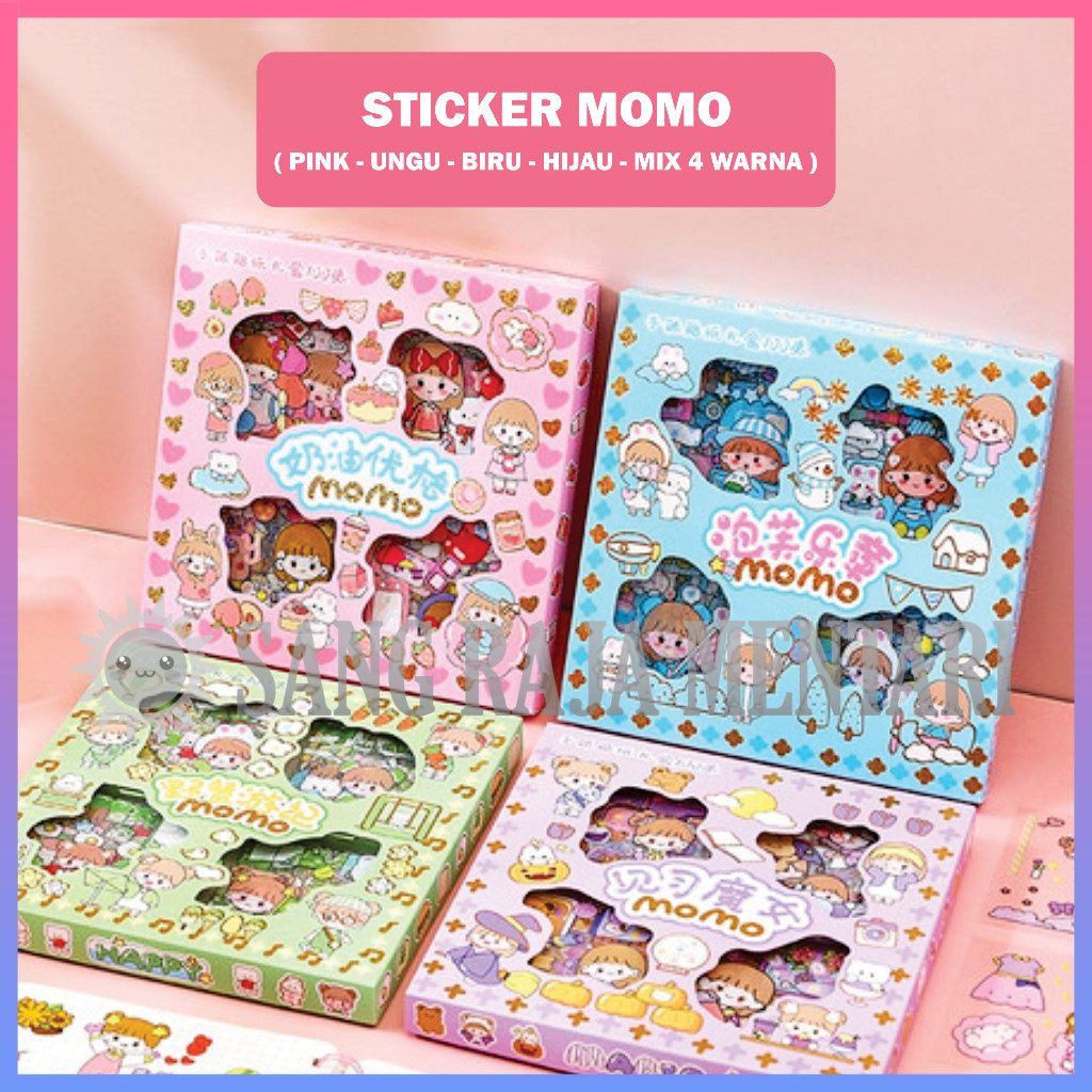 

Sticker Momo Waterproof Dapat Box isi 100 Lembar Stiker