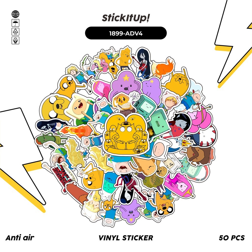 

COD✨ 50 Pcs Stiker ADV3NTURE TIME CHAR MIX 04 Lucu Anti Air Untuk Dekorasi Notebook Sepeda Skateboard Handphone DIY