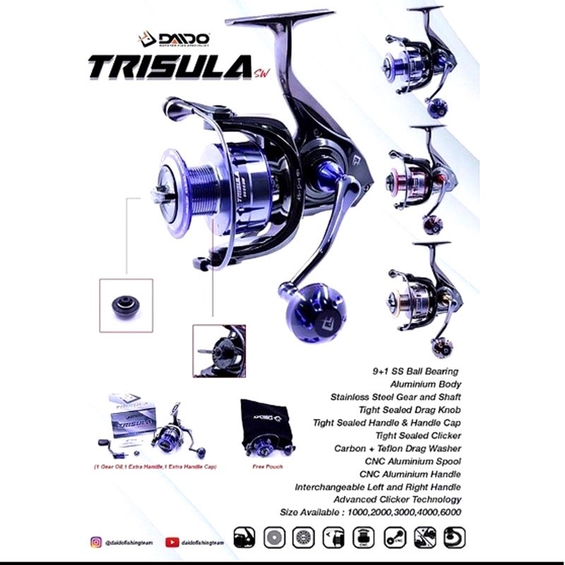 Reel Daido Trisula SW 1000 2000 3000 4000 6000 Power Handle