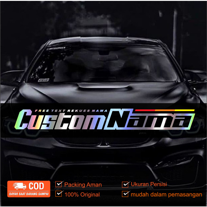 custom nama stiker kaca depan mobil m2 sticker avansa agya jazz granmax l300 new carry canter