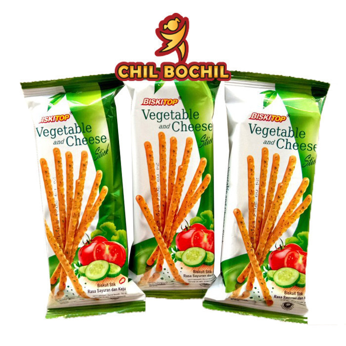 

BISKITOP VEGETABLE AND CHEESE STICK 50 GRAM - BISKUIT STIK RASA SAYURAN DAN KEJU 50 GRAM - CHIL BOCHIL