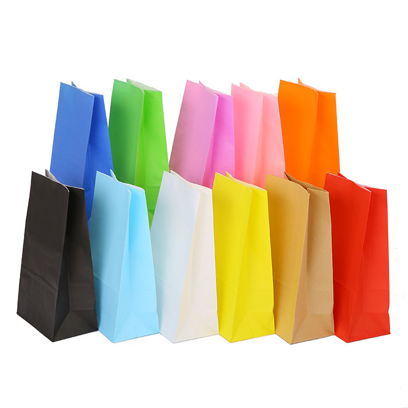 

Solid Color Colorful Dots Stripe Gift Bag Party Wedding Favor Cookie Candy Bags Birthday Food Treat Bag Open Top Paper Bag