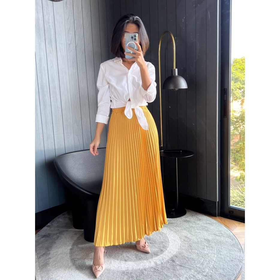 ✨TERLARIS✨ -Rok Plisket Mayung / Rok Plisket / Plisket Premium / Pleated Skirt 2 - Olive