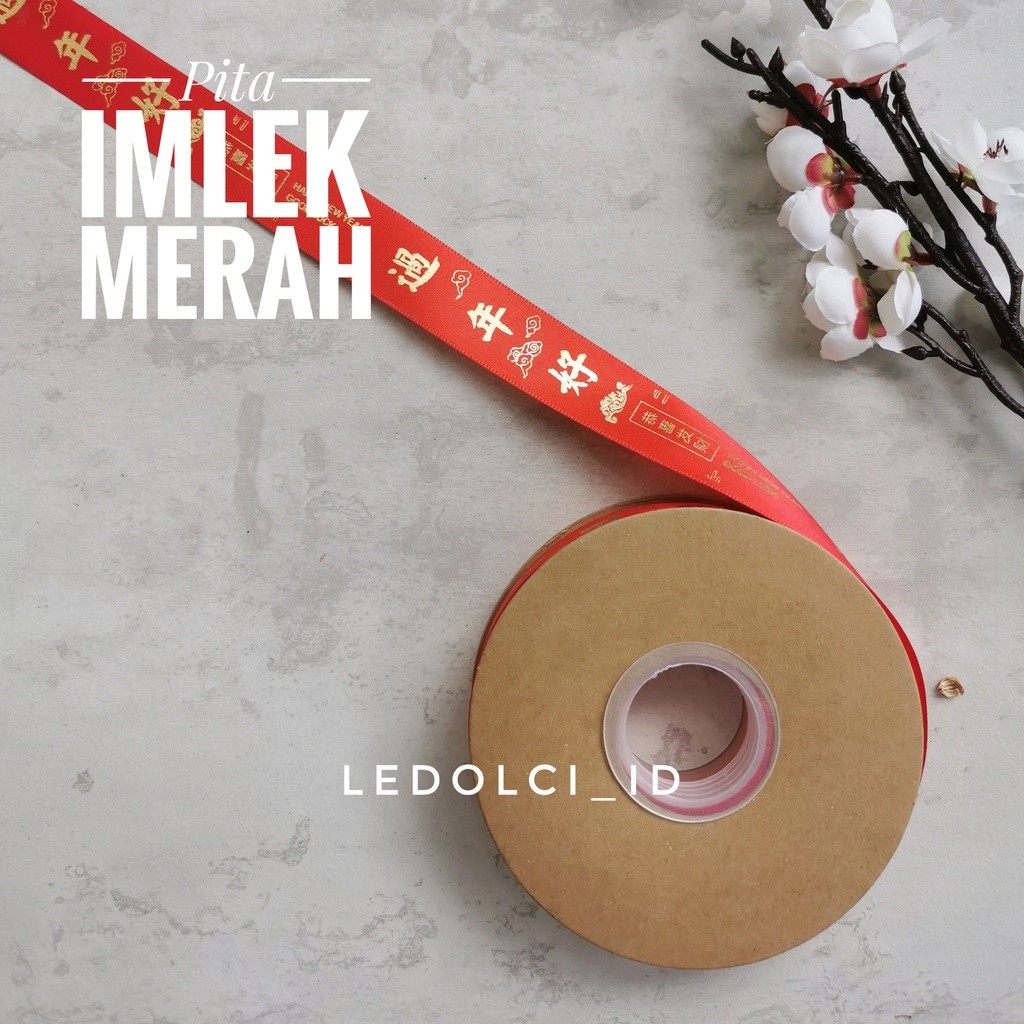 

(PER METER) PITA IMLEK CNY SINCIA MERAH EMAS LEBAR 2.5 CM