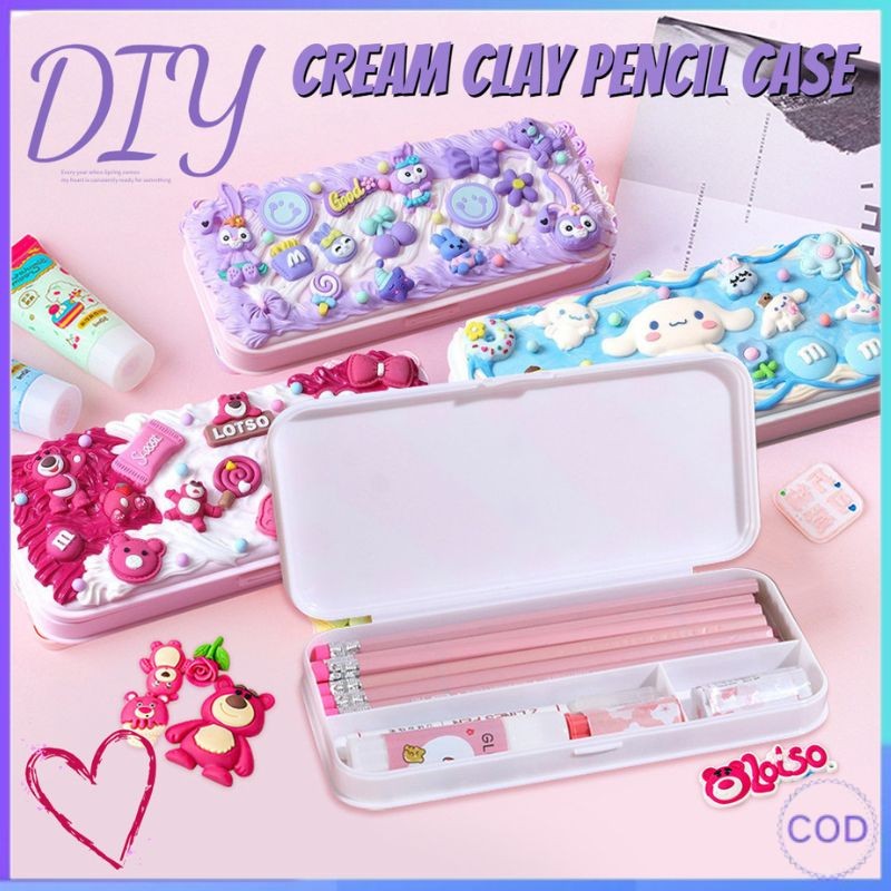 

【COD】Kit Kotak Pensil sanrio DIY / DIY Deco Cream Kit / DIY Pencilcase / DIY Kotak Pensil / Cream Glue Set / Tempat Pensil Menghias
