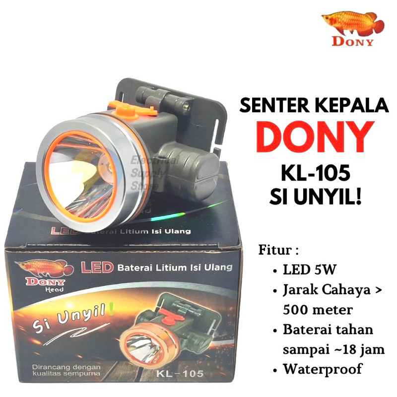 SENTER KEPALA DONY KL-105 Si Unyil ORIGINAL HEADLAMP HEAD LAMP DONY