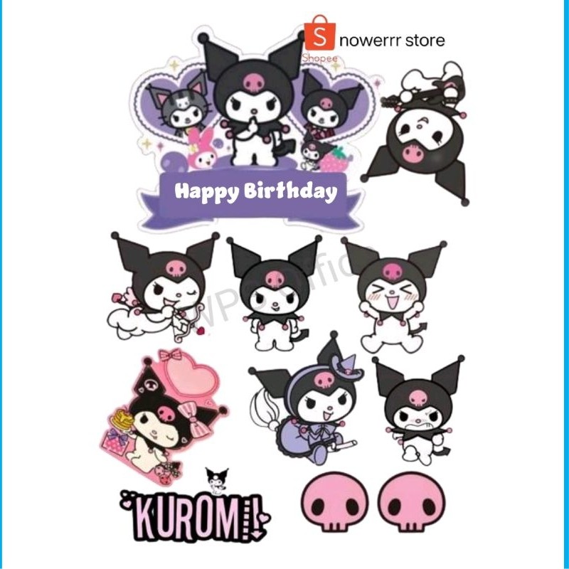 Topper Cake Tema Kuromi Custom/Topper ULTAH Kuromi