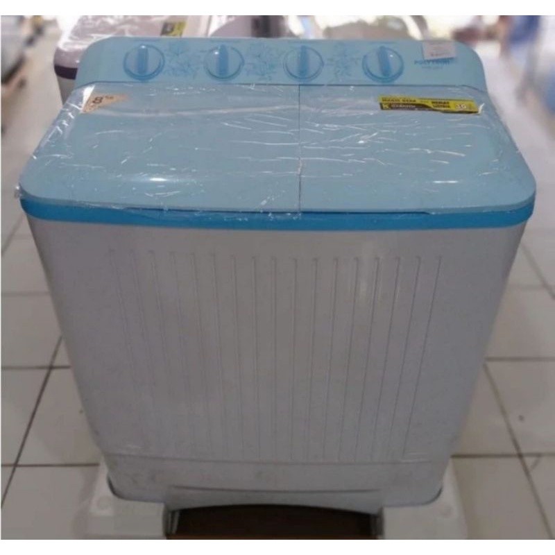 Mesin Cuci Polytron 2 Tabung 8kg LOWWATT PWM-8073 - Type Baru pengganti PWM-8363
