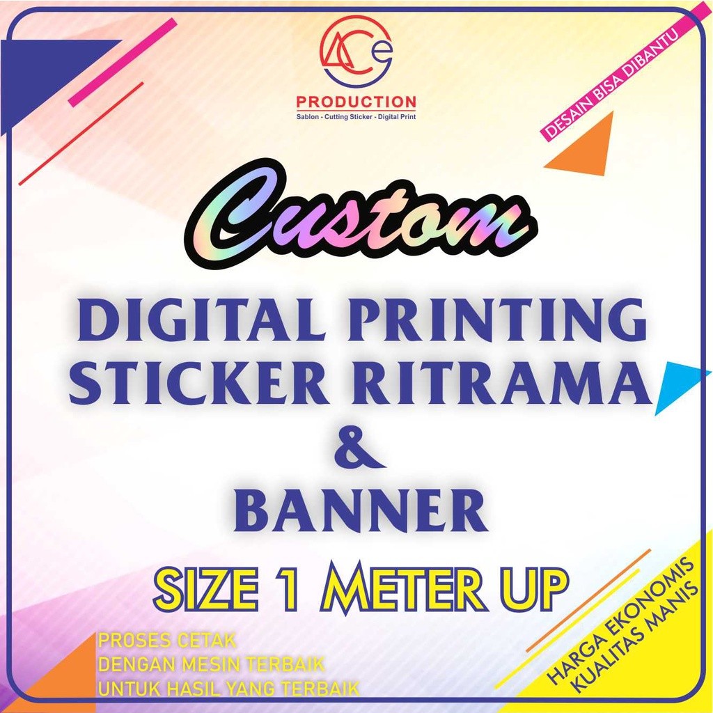 

CETAK STIKER DINDING/ PRINT STICKER METERAN VINYL RITRAMA