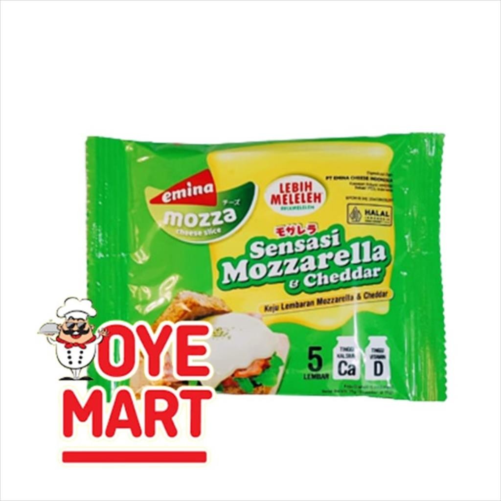 

EMINA MOZZARELLA & CHEDDAR CHEESE SLICE 75GR ISI 5 PCS/KEJU MOZZARELLA