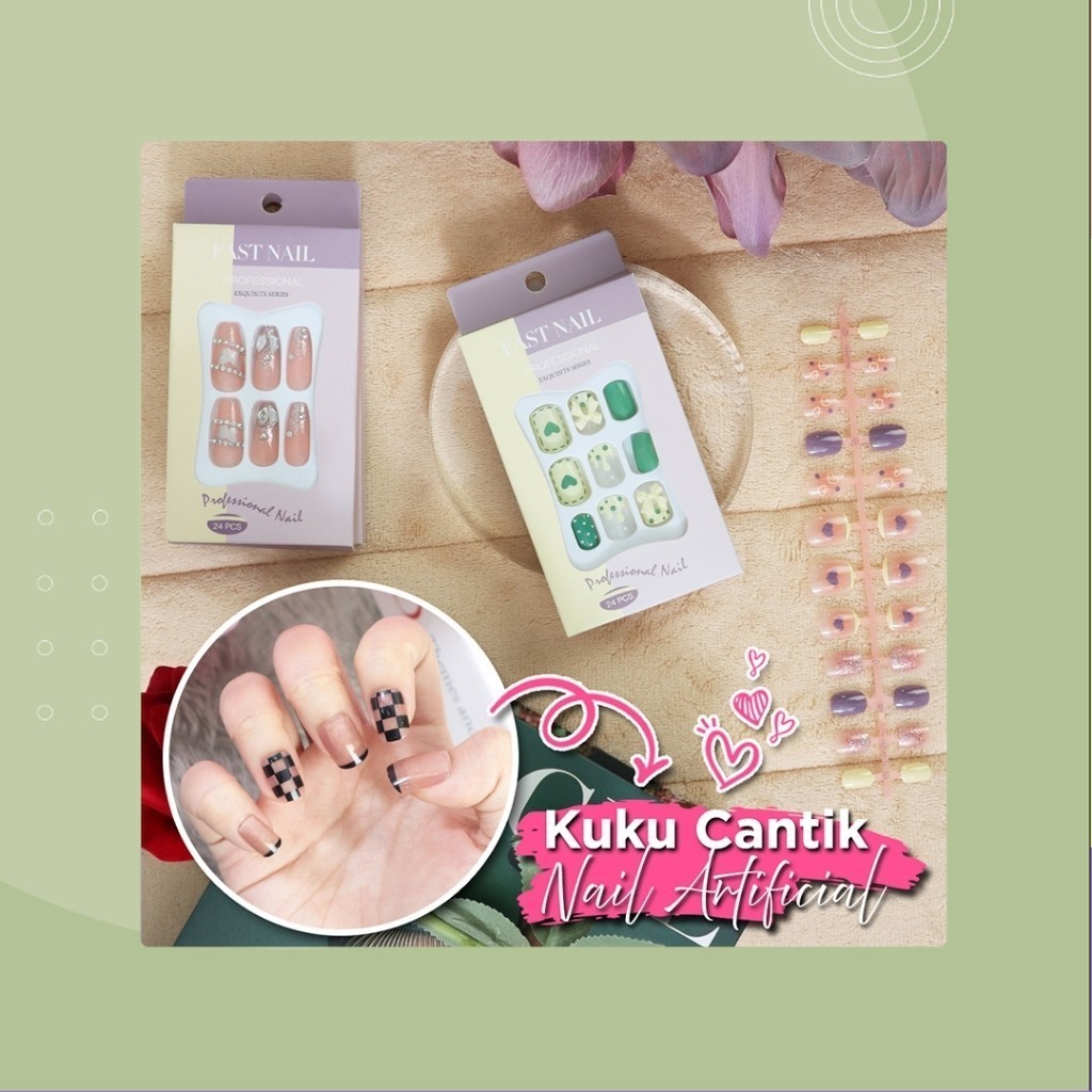 Goto Synaty Kuku Palsu Lem Pengantin Fake Nail Art Aesthetic Wedding