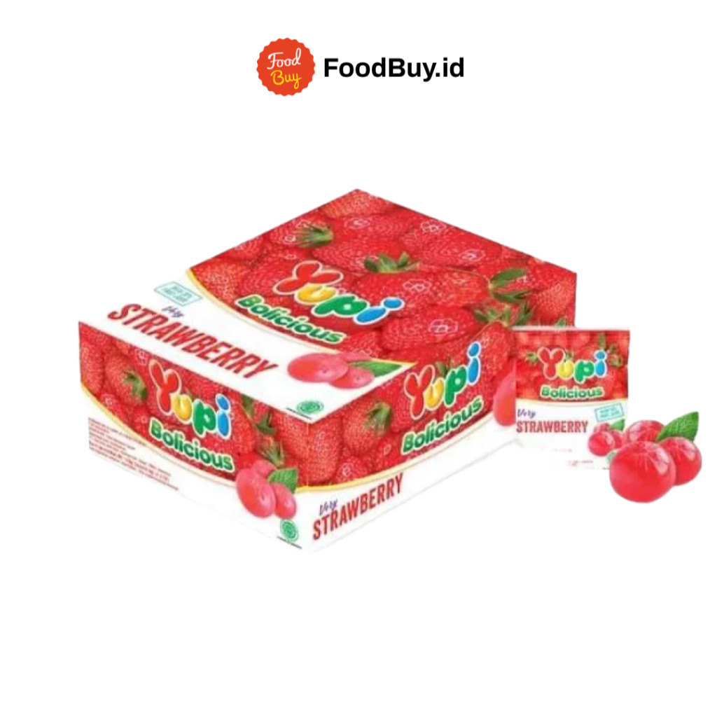 

1 Box - Permen Yupi Bolicius Rasa Strawberry Isi 24pcs 144 gr