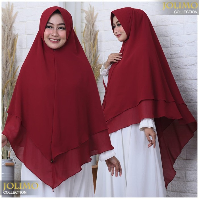 ✨TERLARIS - Khimar Ceruti Babydoll Jilbab Syari Jumbo 2 Layer HAURA JS PET ANTEM