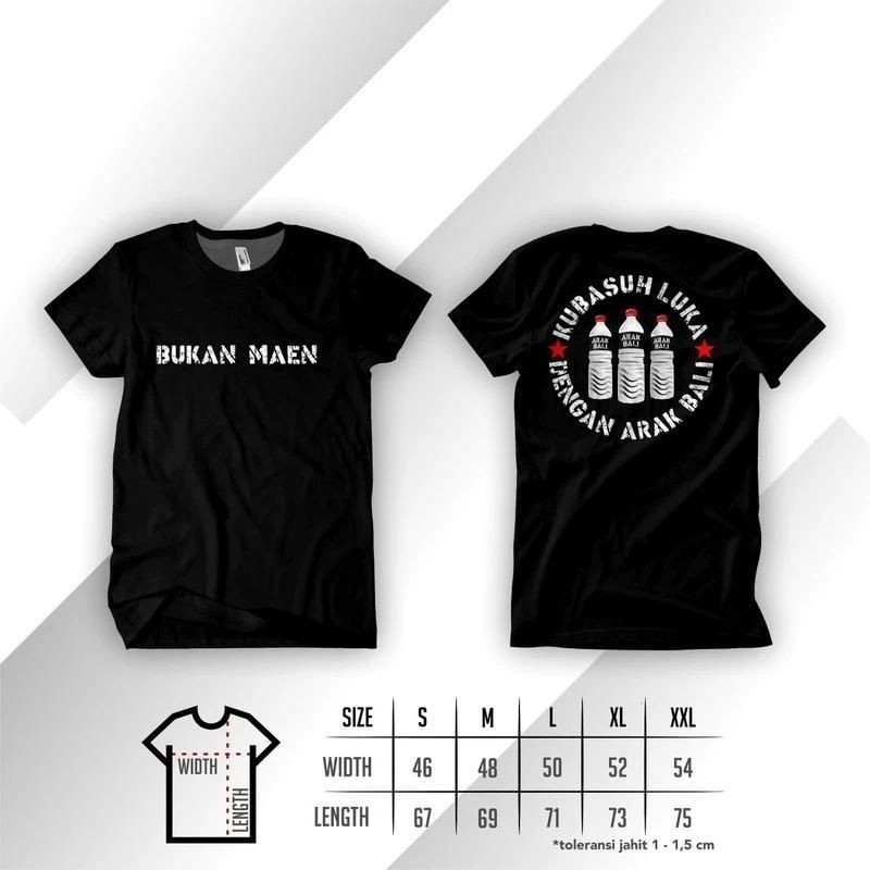 Kaos Arak Bali / Baju Distro Kubasuh Luka Dengan Arak Bali / Pakaian pria wanita
