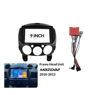 Frame Head Unit Android 9 inchi Mazda 2  + Soket Plug n Play / Frame Mazda 2 9inch / Frame Android M