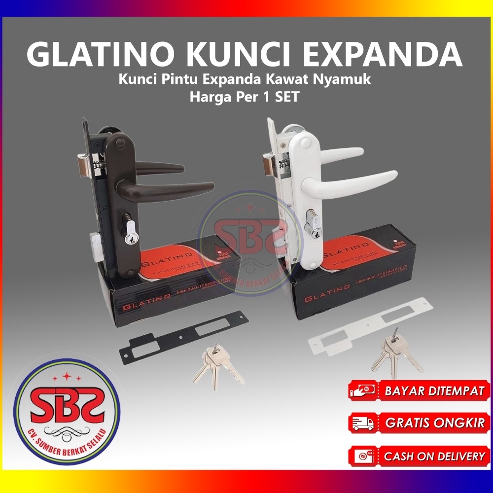 GLATINO Kunci Pintu Expanda / Kunci Pintu Kawat Nyamuk - KUNCI EXPANDA GLATINO