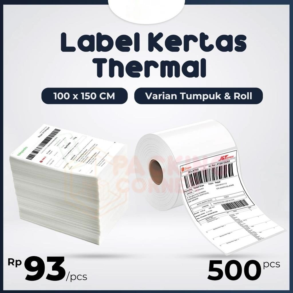 

Kertas Label Thermal Barcode 100 x 150 100x150 Stiker Sticker A6 500pcs LABEL KERTAS STICKER DIRECT THERMAL PAPER 100 X 150 mm 100x150mm 500pc