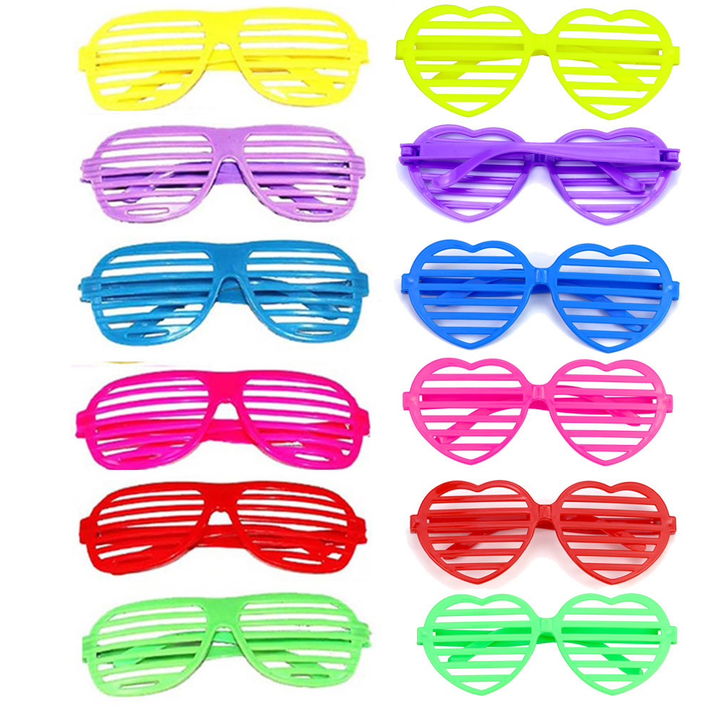 

1pcs/6pc Shutter Glasses 80s 90s Retro Theme Birthday Decorations Shades Sunglasses Rapper Hip Hop Rock and Roll Party Supplies