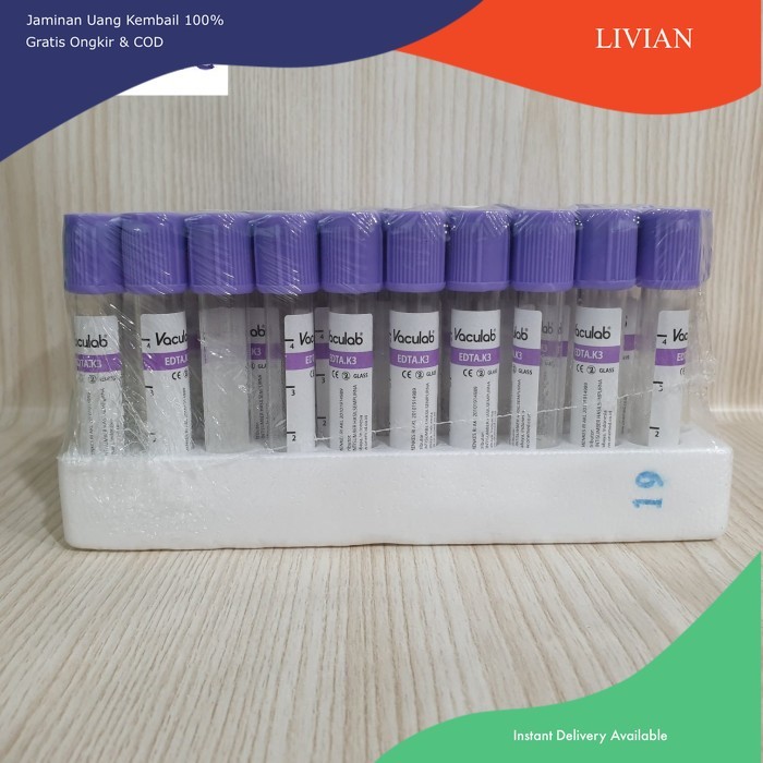 vv Tabung Darah Vaculab EDTA 3ML K3 OneMed Tabung EDTA Vacutainer UNGU