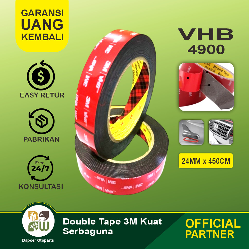 

Double Tape 3M VHB 4900 size 24mm 450cm Lem Dobel Perekat Automotive