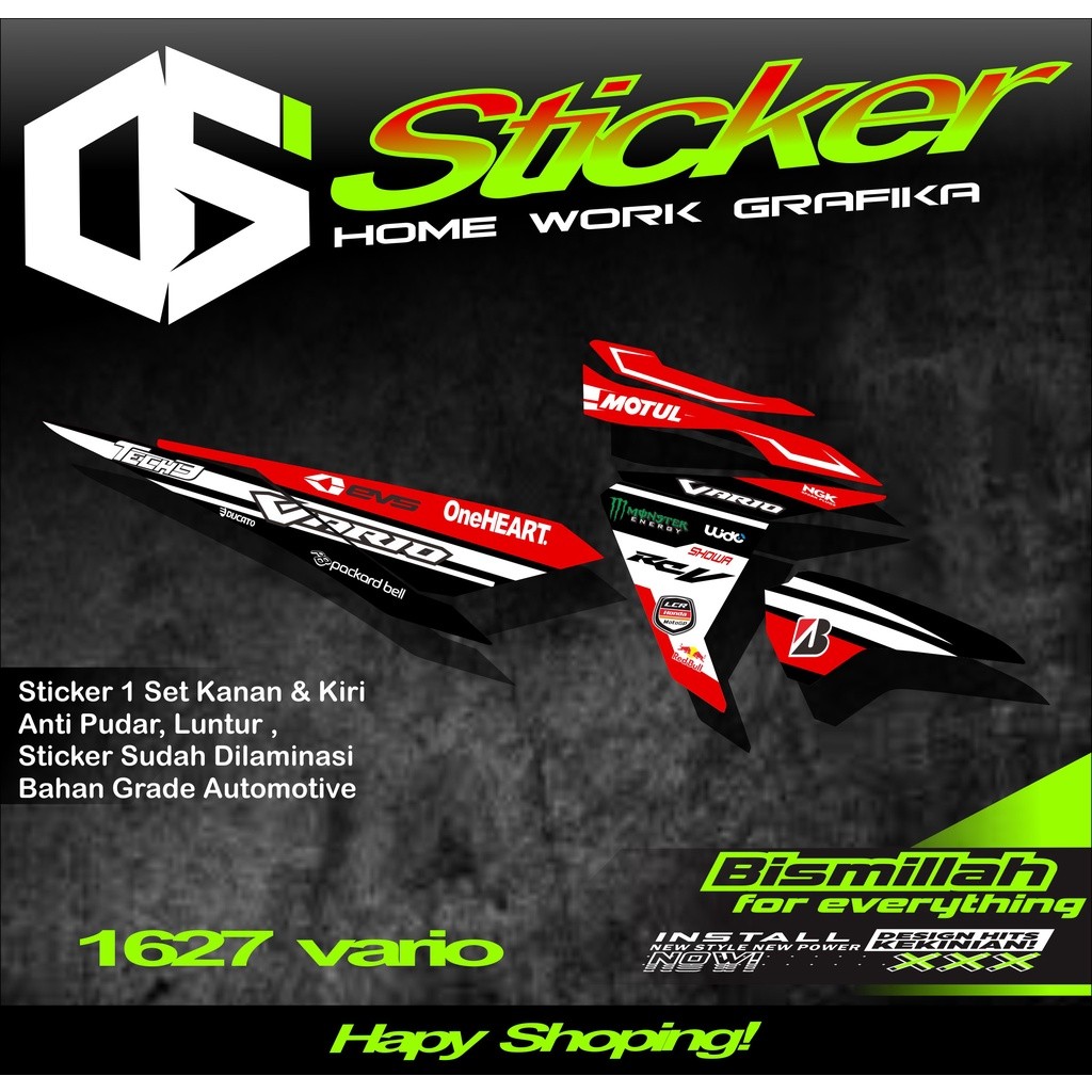 1627 Sticker Striping Motor VARIO 125 & 150 TAHUN 2015-2017 List Variasi Terbaru